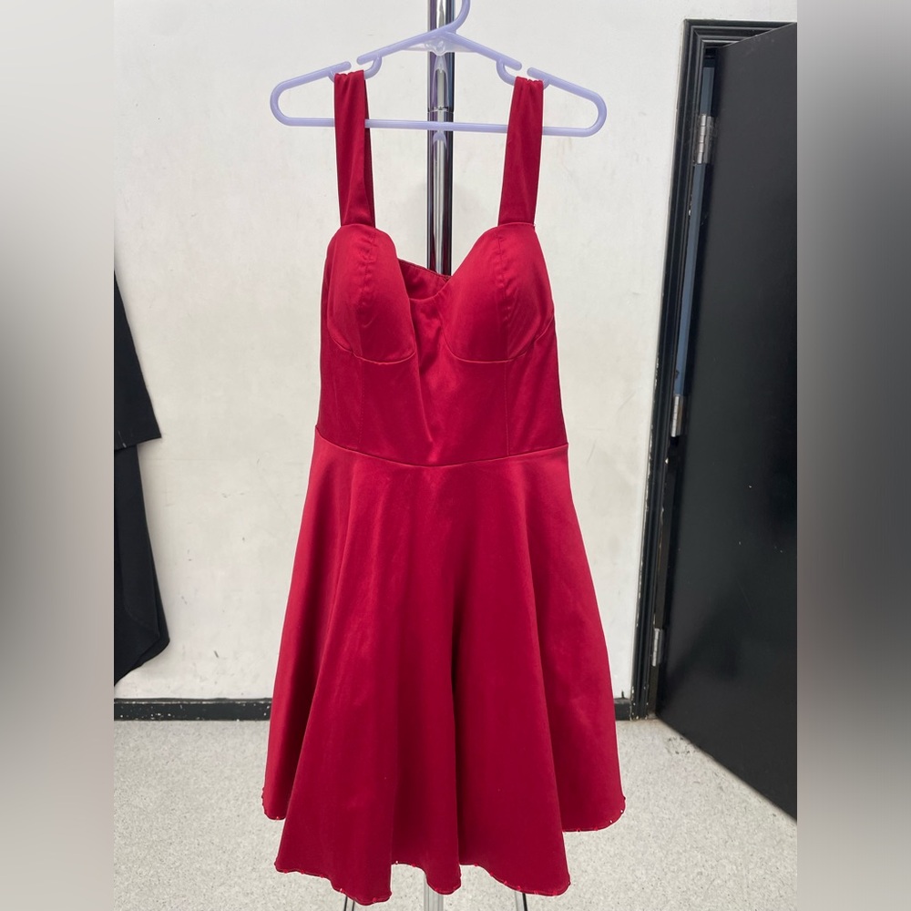 Red dress with tie in the back